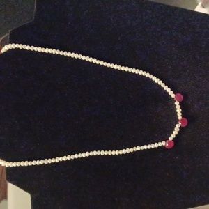 GENUINE STRAWBERRY PEARLS, 17 INCHES, LIKE NEW